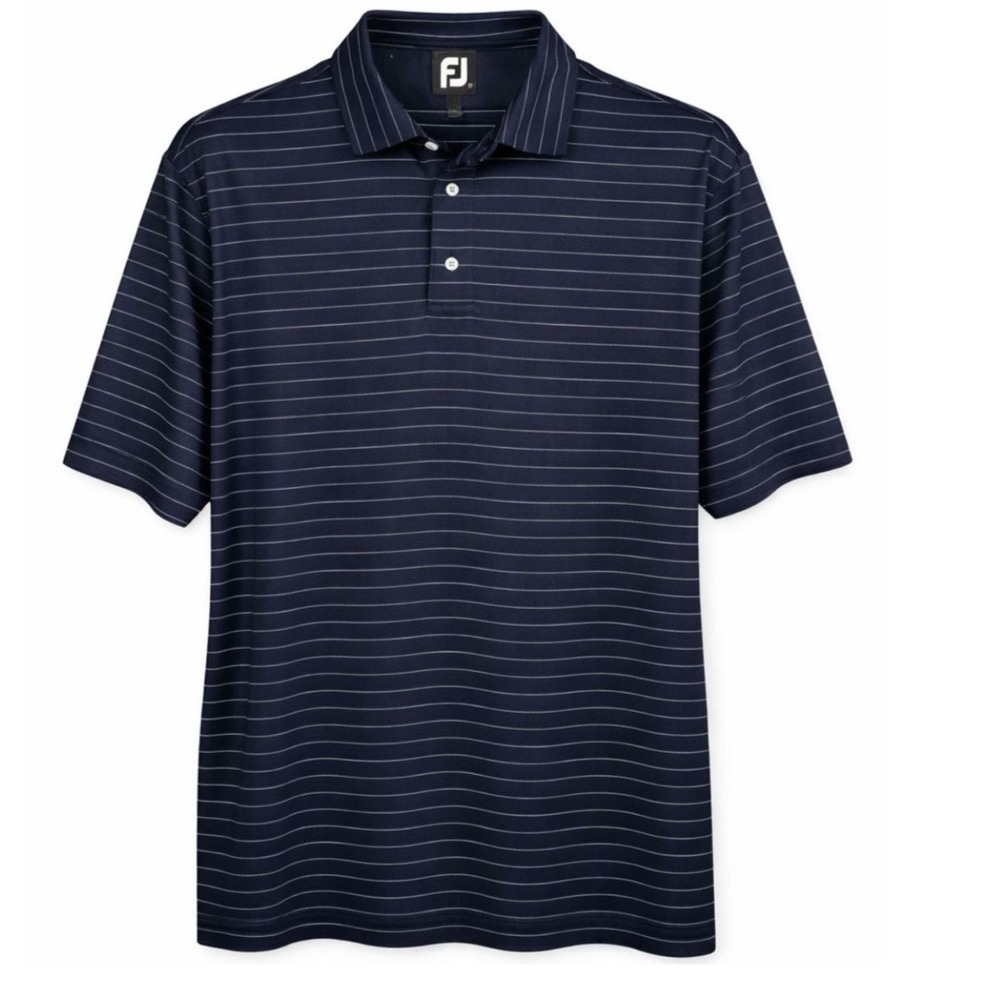 FootJoy Golf Polo‎ Navy Pinstripe Performance Shirt Mens Medium